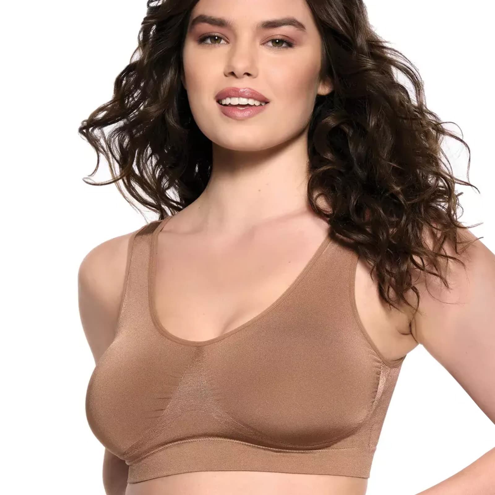 Felina Body Smooth Seamless Wireless Bralette - Comfortable & Supportive Underwear for Women | Perfect for Yoga, Lounge & Everyday Wear