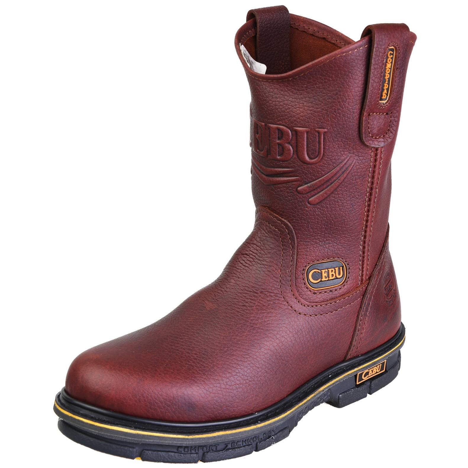 CEBU Men's Max 10 Inch Steel Toe Work Boots - Waterproof, Slip-Resistant, Comfortable for Construction & Outdoor Jobs