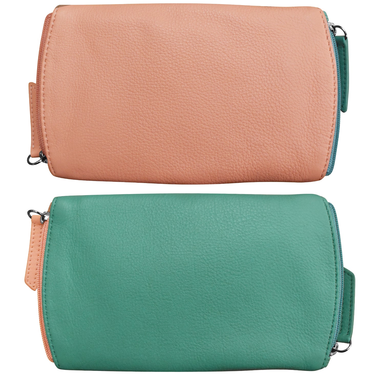 Two Tone Double Zip Eyeglass Case - Stylish Protective Eyewear Storage for Sunglasses & Reading Glasses - Perfect for Travel, Work & Everyday Use
