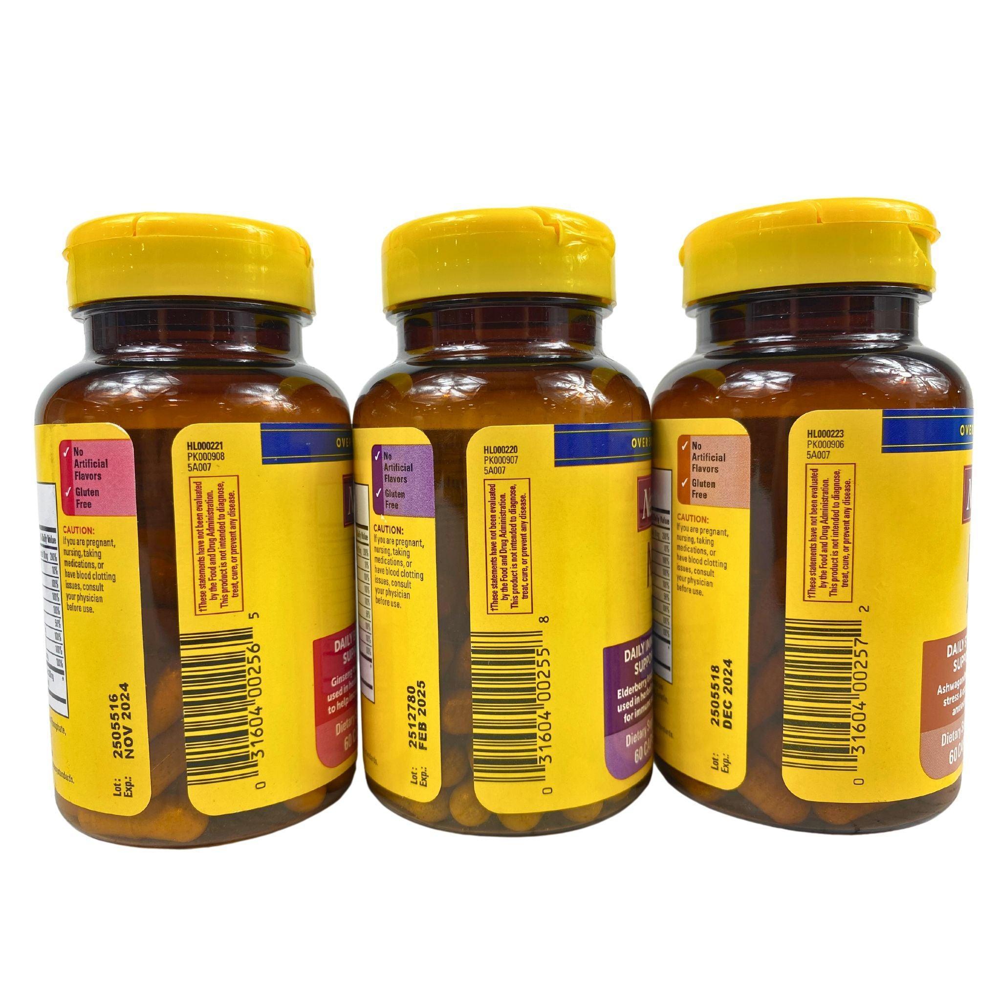 Premium Ashwagandha, Elderberry & Ginseng Supplement Blend - 60 Capsules for Stress Relief, Immunity Boost & Energy Support - Perfect for Daily Wellness & Active Lifestyle