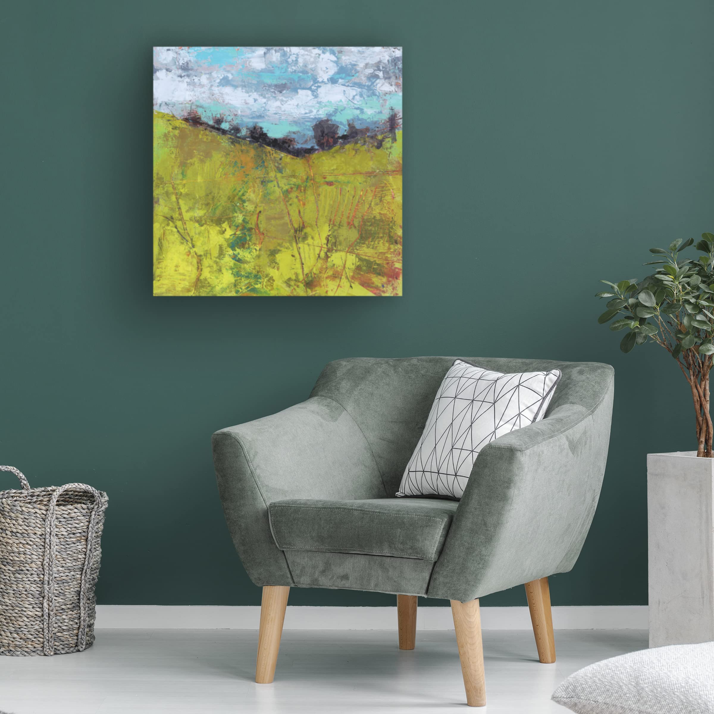 Trademark Fine Art 'Summer Sky' Canvas Wall Art by Linda Nickell - Stunning Landscape Painting for Living Room, Bedroom & Office Decor