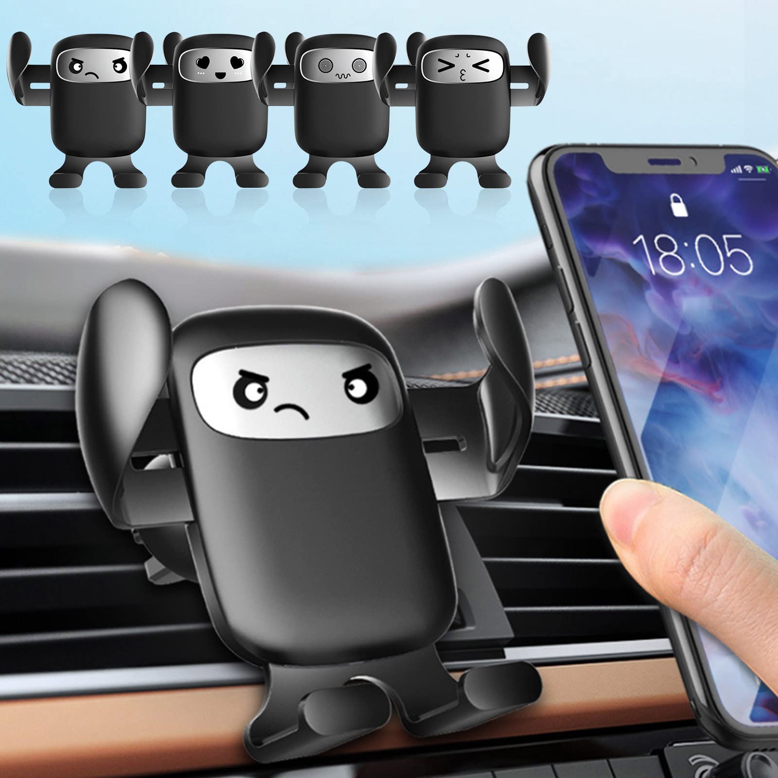 Ultra Stable Universal Air Vent Car Phone Holder Mount - Gravity Sensor Smartphone Stand Compatible with All iPhones & Android Phones | Perfect for GPS Navigation & Hands-Free Driving