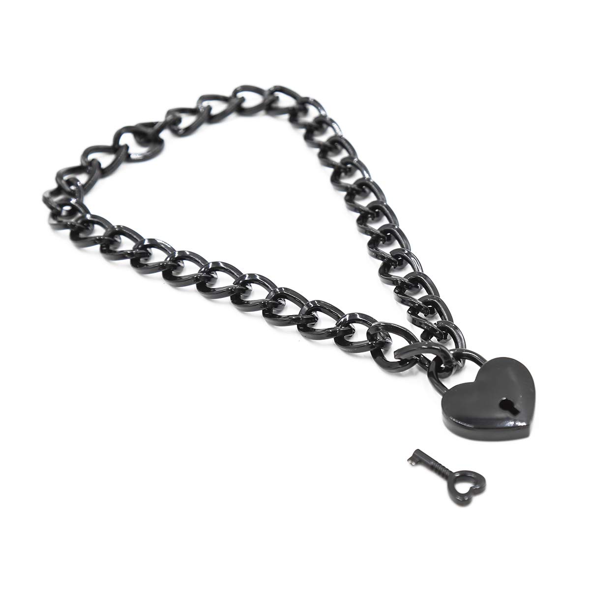 Stainless Steel Heart Padlock Necklace with Key & Box - Romantic Couple Choker for Women & Men | Perfect for Anniversaries, Valentine's Day & Gifts