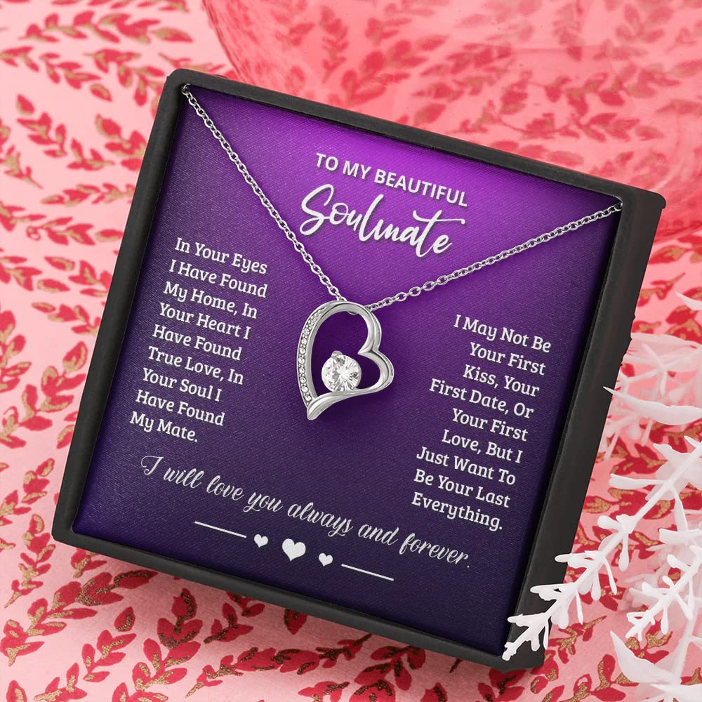 To My Soulmate Necklace - Romantic Jewelry Gift for Wife, Birthday & Anniversary Present from Husband - Elegant Women's Soulmate Jewelry for Wedding, Valentine's Day & Special Occasions