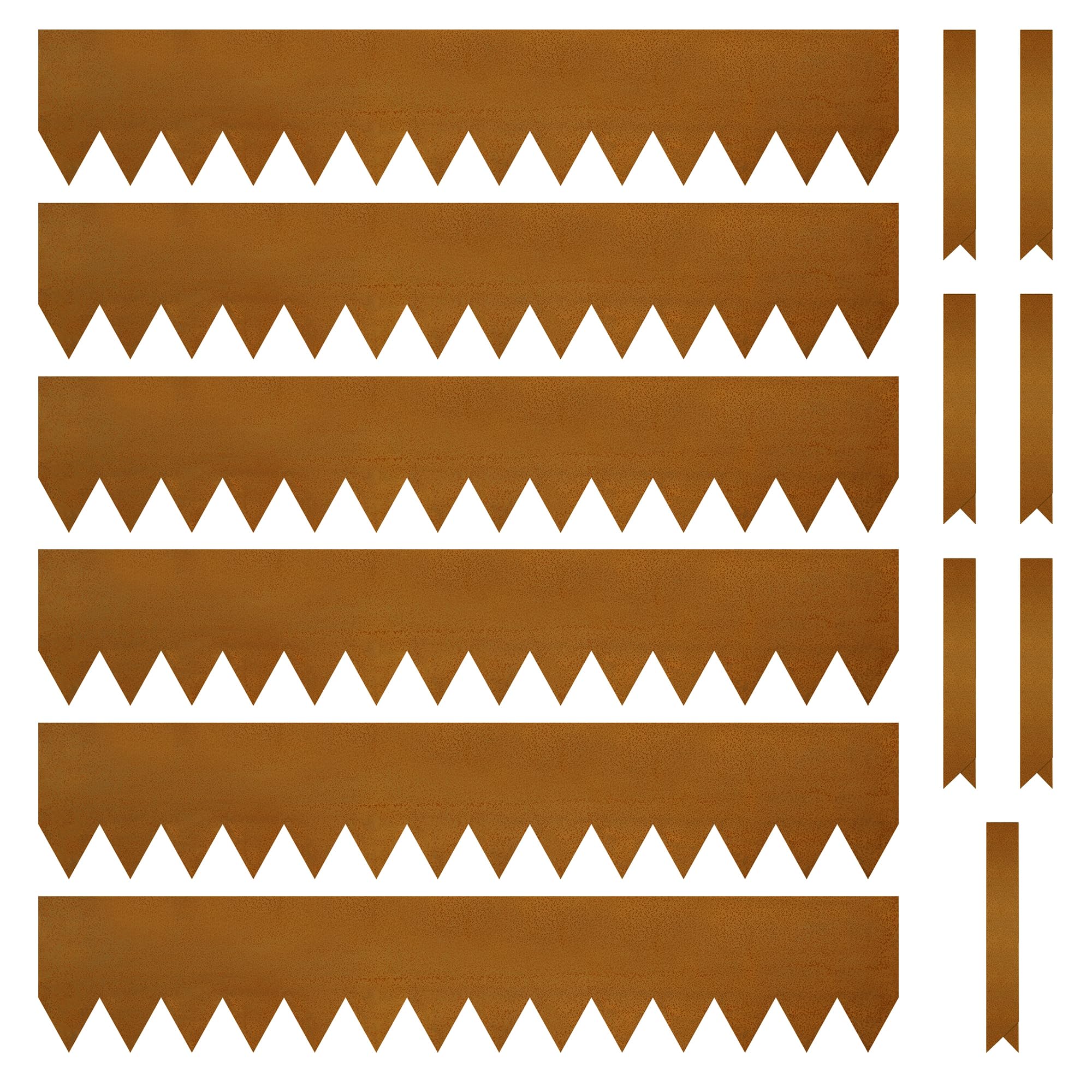 Premium Corten Steel Garden Edging - 6-Pack Rust-Resistant Landscape Borders (40