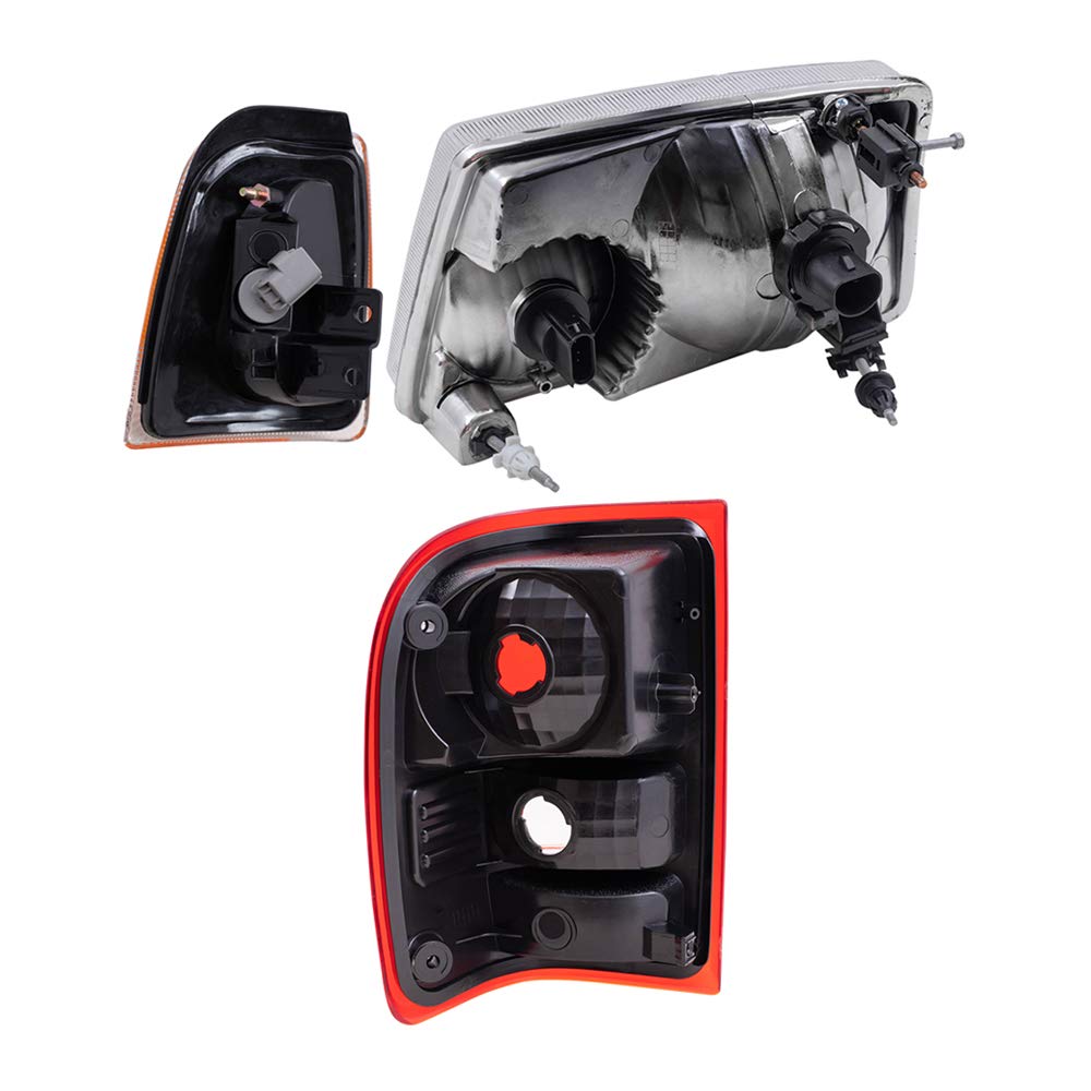 Brock Replacement 6-Piece Headlight, Taillight & Parking Signal Light Kit for 2006-2011 Ford Ranger Pickup Truck - Perfect for Night Driving & Off-Road Adventures