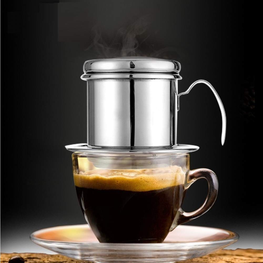Premium Stainless Steel Vietnamese Coffee Dripper - Portable Phin Coffee Filter for Rich & Bold Brew - Perfect for Home, Office & Camping Use