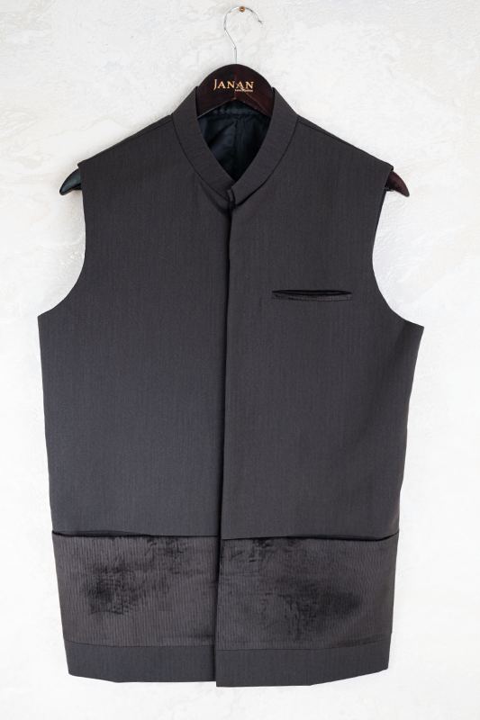 Stylish Blended Brown Waistcoat by J. Junaid Jamshed - Perfect for Formal Events & Office Wear