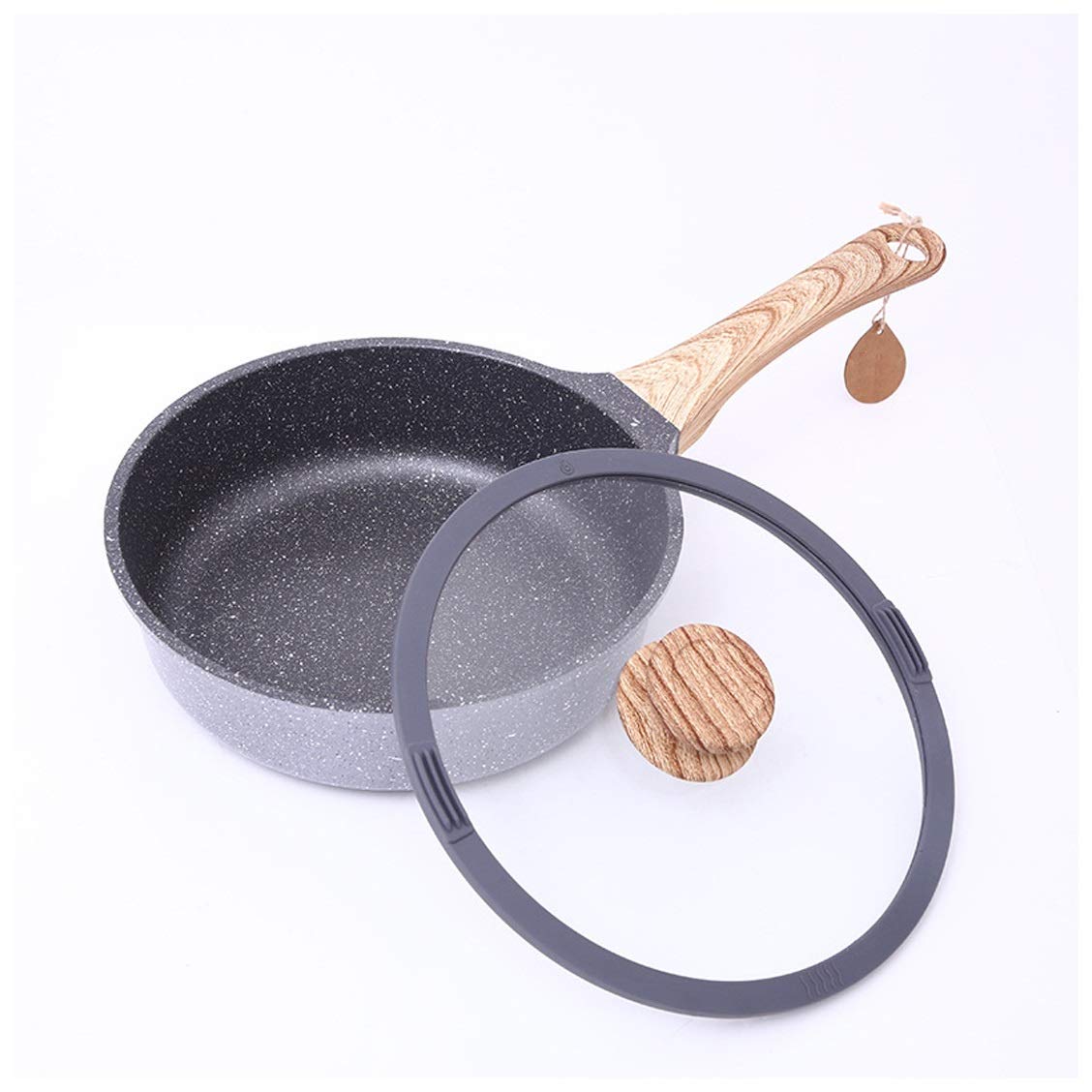 Non-Stick Frying Pan with Glass Lid - 9.5 Inch Induction Compatible Skillet for Gas & Electric Stoves - Perfect for Omelets, Pancakes & Stir-Fry Cooking
