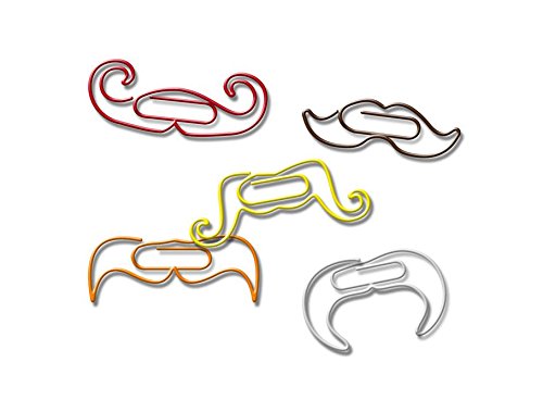 NPW-USA Mustache Shaped Paper Clips - Fun & Unique Office Supplies for Organizing Documents, Perfect for Gifts, Parties & Creative Workspaces