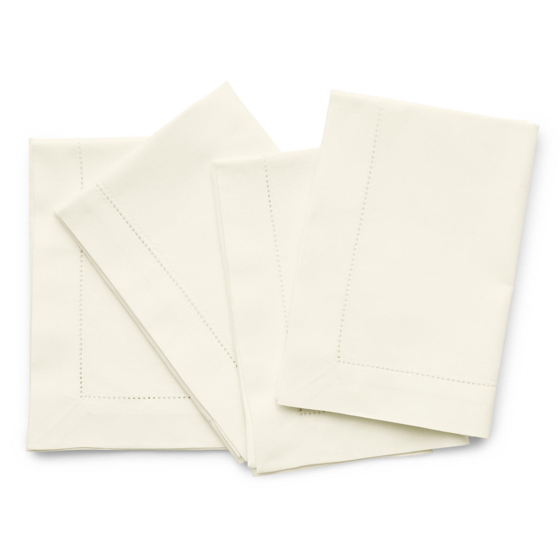 Premium Cotton Linen Hemstitch Napkins Set - 100% Natural Fabric Dinner Napkins for Formal Dining, Wedding, and Special Occasions - Elegant Table Decor for Restaurants and Home Entertaining