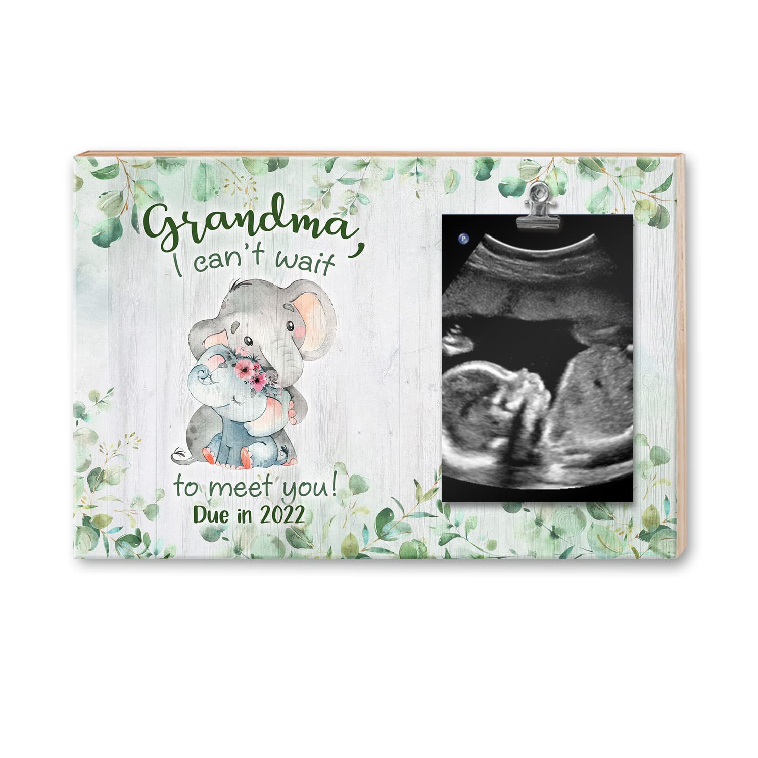 Elephant Ultrasound Picture Frame - Heartwarming Baby Sonogram Display for New Grandmas | Perfect First Grandma Gift for Nursery, Baby Showers & Special Announcements