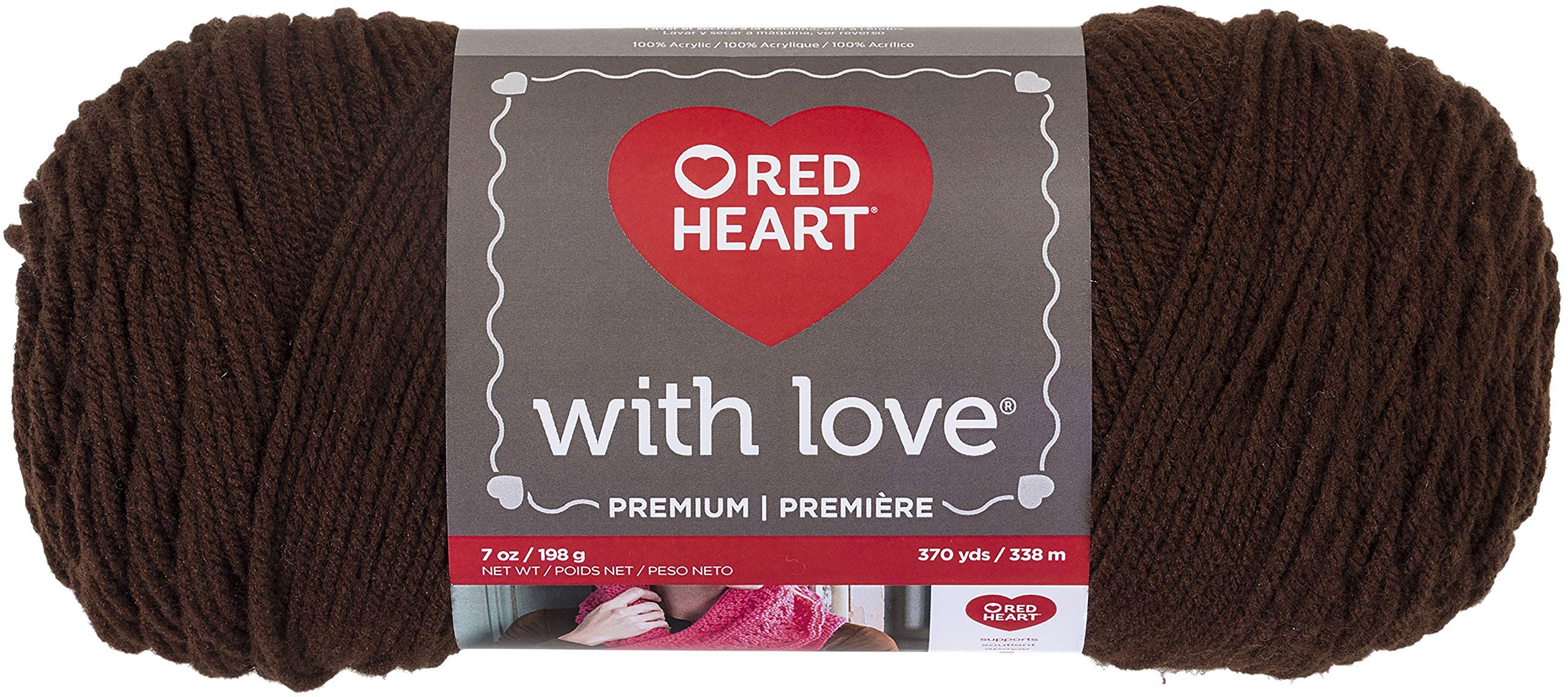 Red Heart Love Yarn - Chocolate & Multicolor Knitting Yarn for Crochet, Blankets, Scarves & DIY Crafts | Soft Acrylic Yarn for Beginners & Advanced Knitters