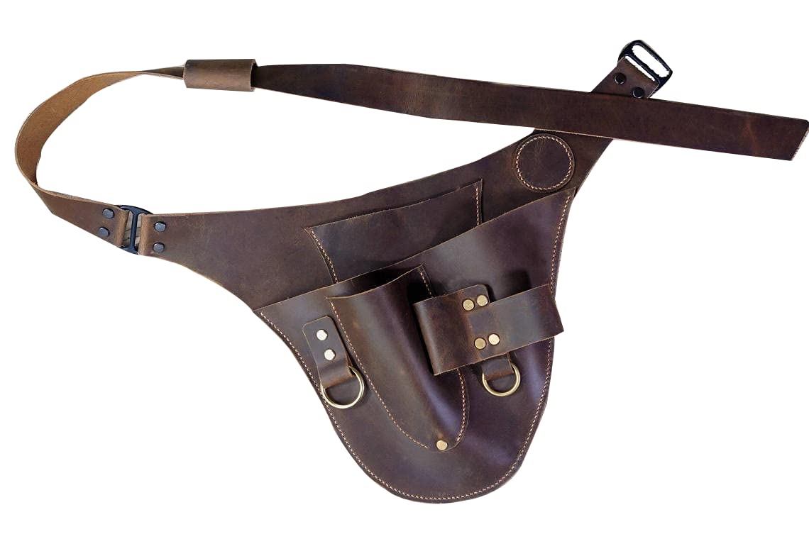 Personalized Distressed Leather Garden Tool Belt with Pockets - Farm Floral Gardening Apron for Planting, Weeding & Harvesting - Perfect for Gardeners, Farmers & Outdoor Enthusiasts