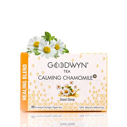Goodwyn Chamomile Herbal Tea for Stress Relief & Relaxation - 20 Tea Bags - Perfect for Evening Relaxation, Anxiety Relief & Better Sleep
