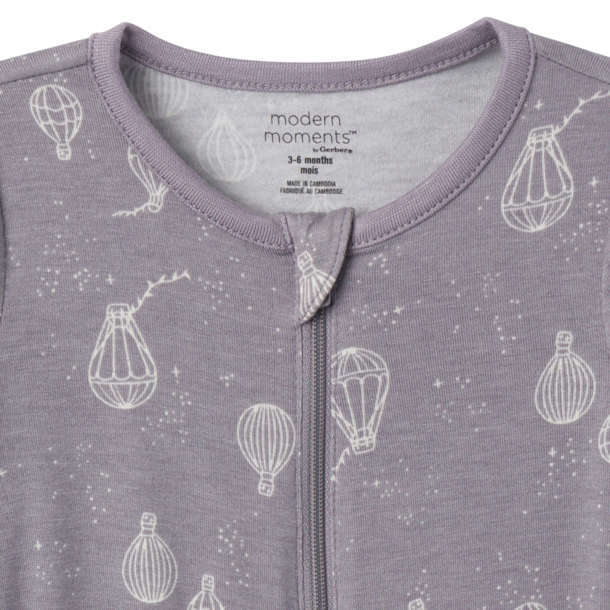 2 Pack Baby Neutral Hot Air Balloon Zip Front Rompers - Soft Cotton Jumpsuits for Newborns & Infants - Perfect for Playtime, Daycare & Photo Shoots