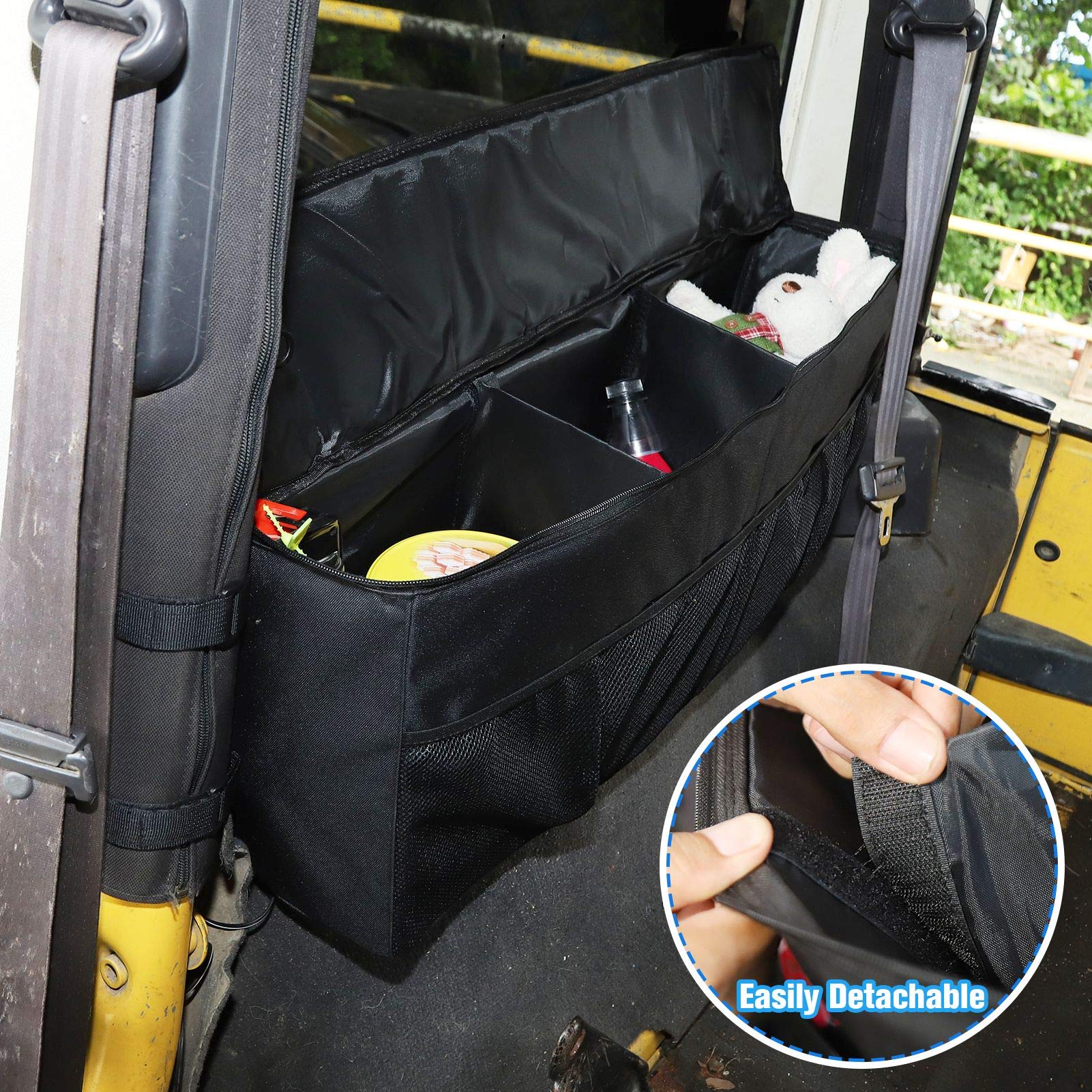 JeCar Trunk Organizer Bag - Heavy Duty Storage Accessories for 1997-2006 Jeep Wrangler TJ (Passenger Side) | Perfect for Road Trips, Camping Gear & Car Organization