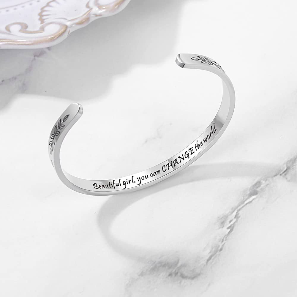 Personalized Cuff Bracelets for Women & Teen Girls - Best Friend, Sister, Mom, Daughter, Granddaughter - Custom Jewelry Gift for Birthday, Mother's Day, Christmas, Easter - Perfect for Everyday Wear & Special Occasions