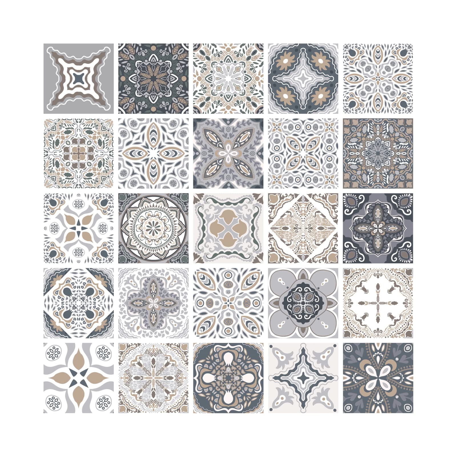 25Pcs Peel and Stick Tile Stickers - 4x4in Vinyl Backsplash Decals for Kitchen, Bathroom, Fireplace, Stairs & Walls | Waterproof, Removable DIY Home Decor | Perfect for Renters, Restaurants & Home Renovation Projects