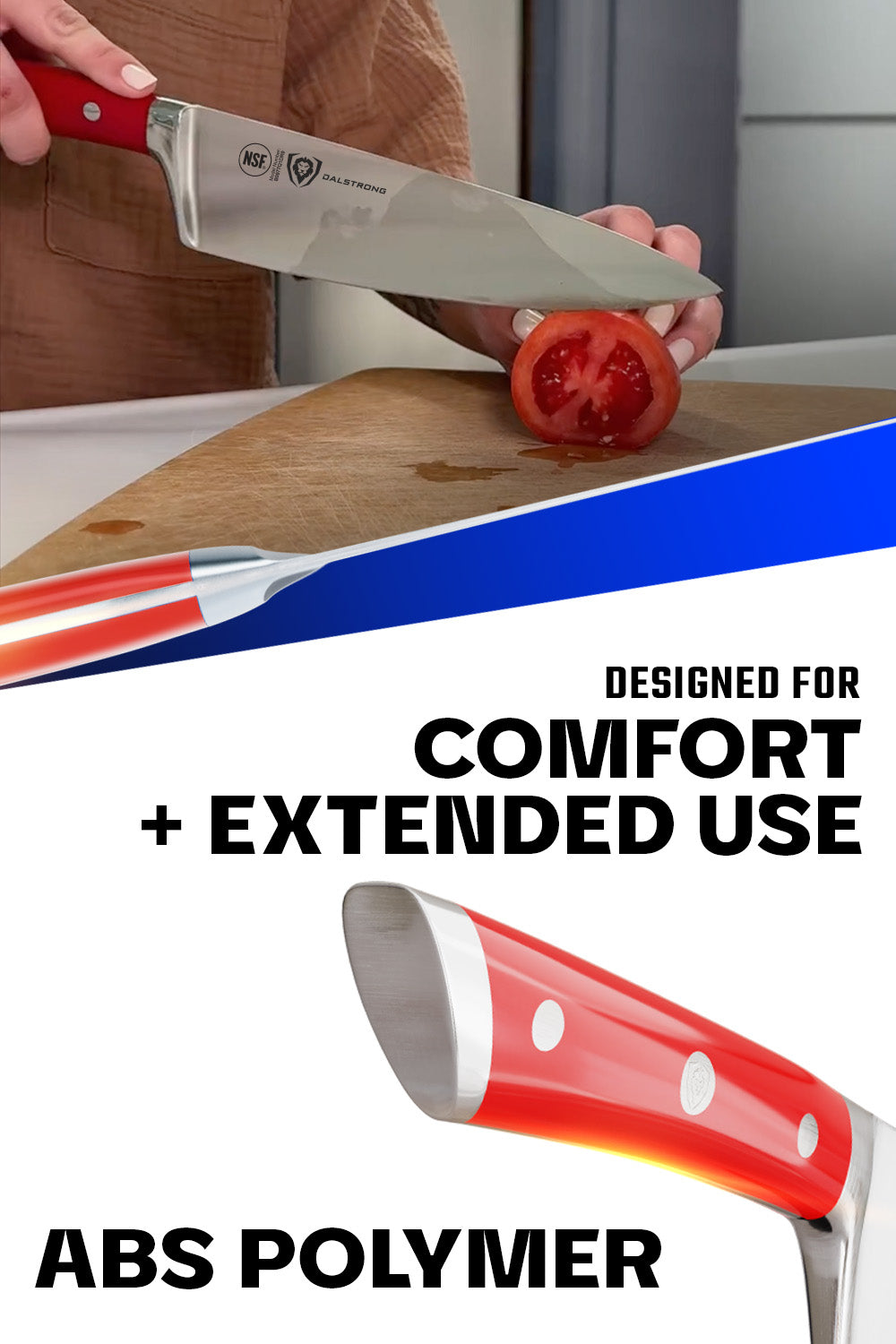 Premium 8-Inch Chef's Knife - Crimson Red Handle Gladiator Series - NSF Certified Professional Kitchen Knife by Dalstrong - Perfect for Slicing, Dicing & Food Prep