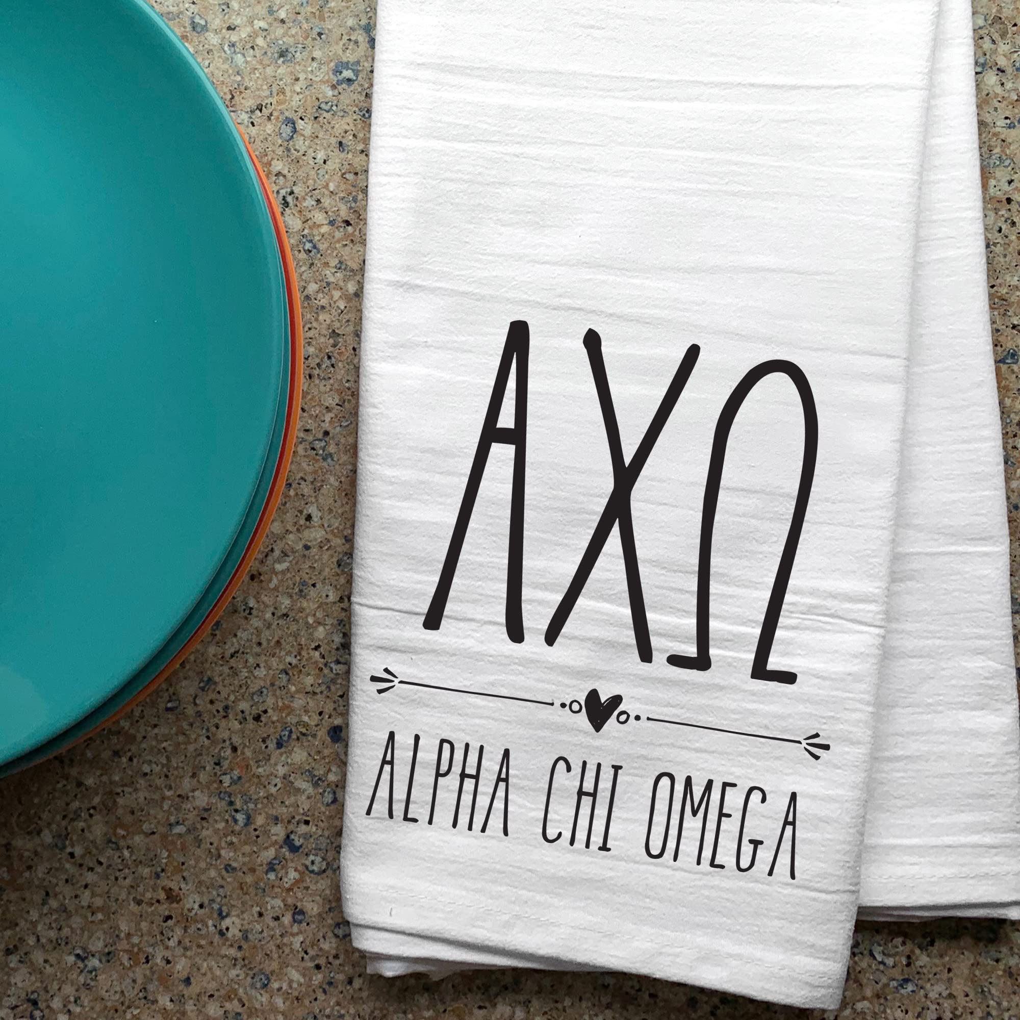 Alpha Chi Omega Kitchen Towels - Sorority Dish & Tea Towels for Kitchen Decor & Gifts