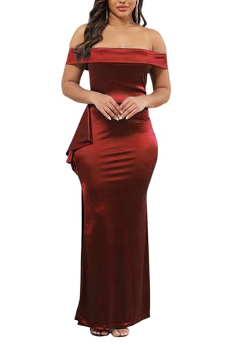 Strapless Evening Gown 984 Burgundy