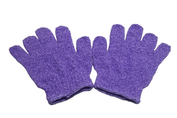 Exfoliating Bath Mitt Gloves - 2 Pairs Pink, Dead Skin Cell Remover & Body Whitening Scrubber for Shower & Spa | Perfect for Sensitive Skin & Dry Brushing Routine