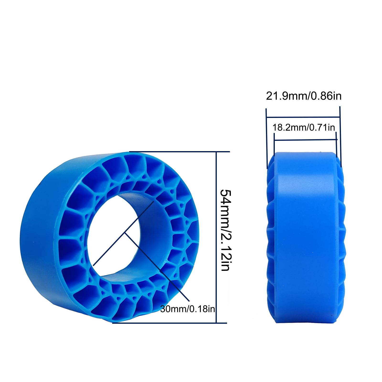 1.0 Inch Super Soft Blue Silicone Rubber Inserts for 60-64 x 24-26mm Tires - Perfect for RC Cars, Drones & Off-Road Vehicles