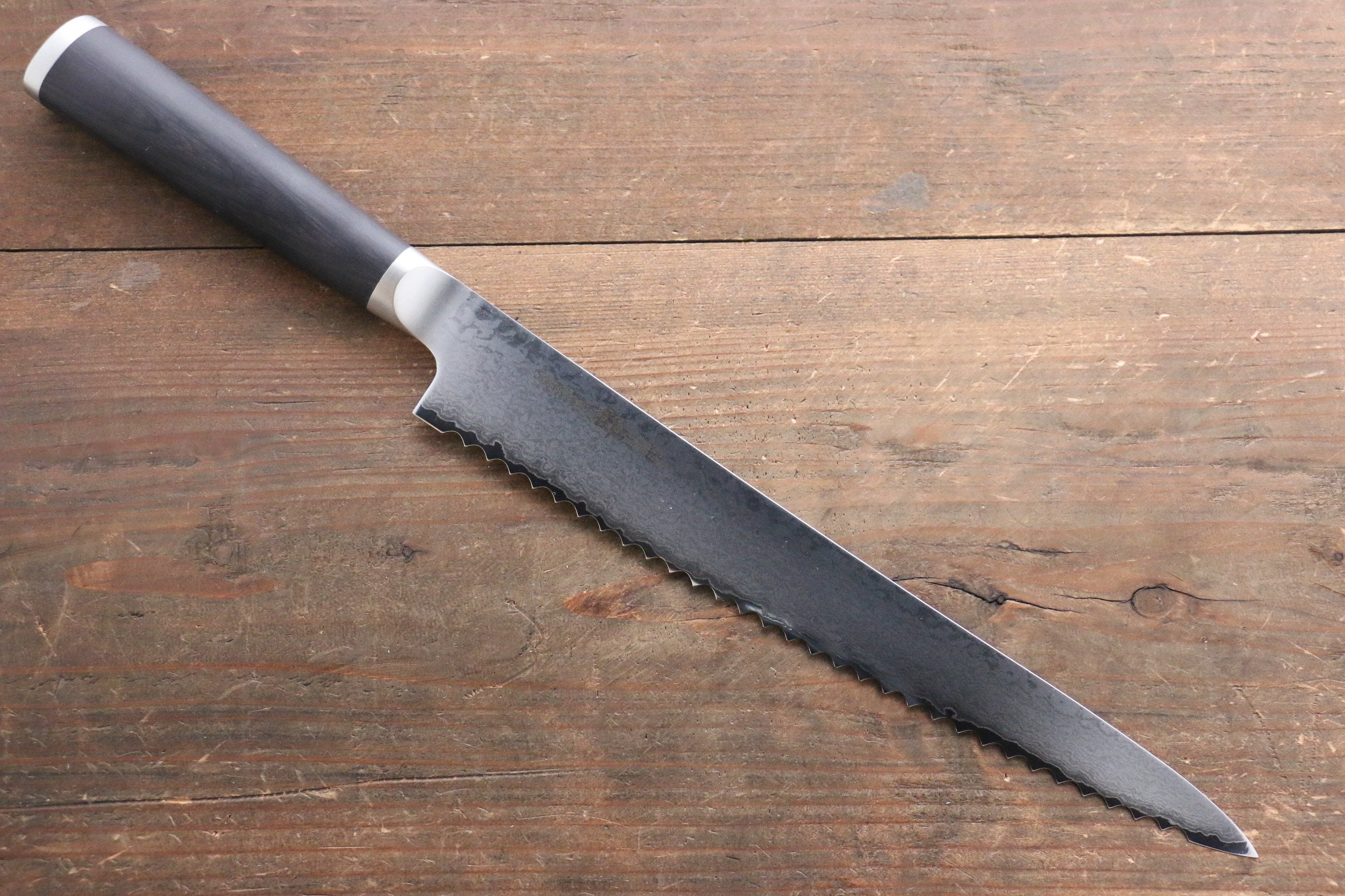 Premium Miyako AUS8 33-Layer Damascus Steel Bread Knife 240mm - Sharp Chef's Knife for Slicing Bread, Pastry, Cake - Perfect for Home Kitchens & Professional Bakeries
