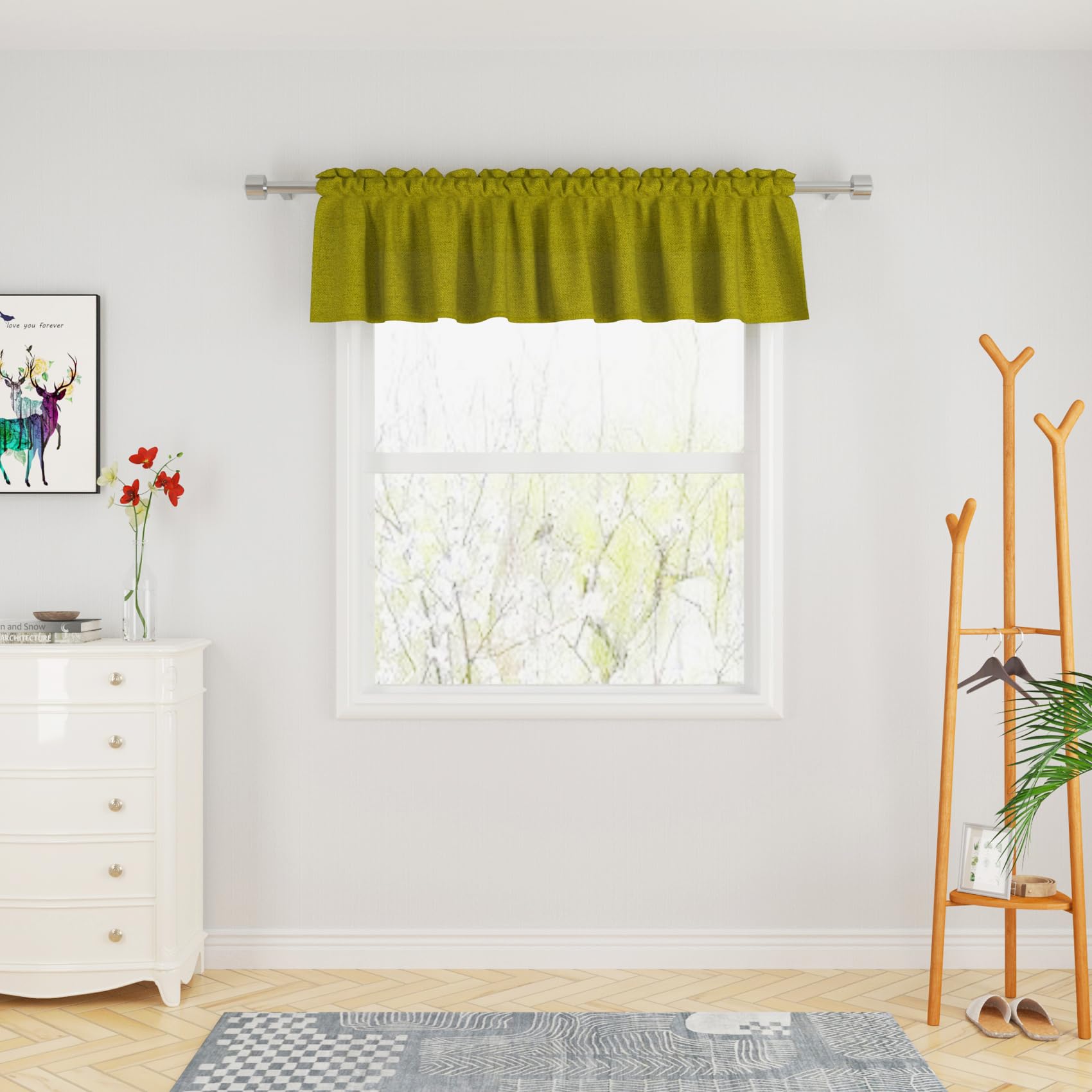 Olive Green Valance Curtains 52