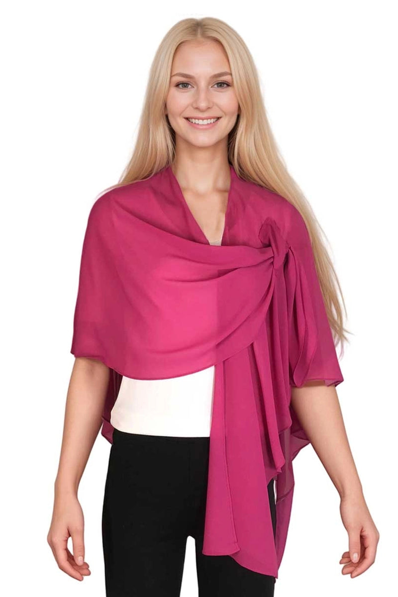 Elegant Georgette Pull-Through Wrap Scarf - Lightweight Fashion Shawl for Women, Perfect for Office, Evening Parties & Special Occasions