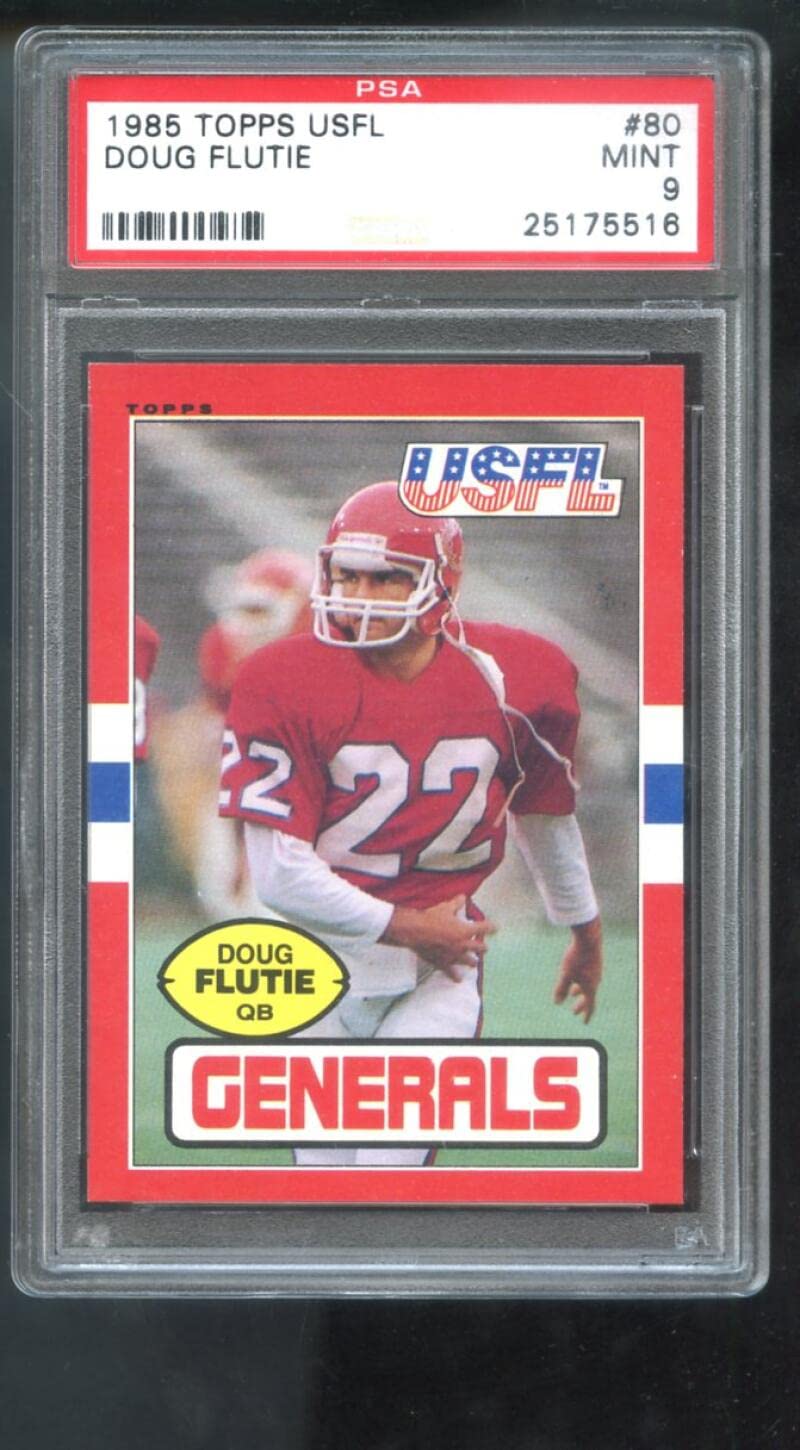 1985 Topps USFL #80 Doug Flutie ROOKIE RC PSA 9 Graded Football Card - New Jersey Generals - Perfect for Sports Memorabilia Collectors & NFL Fans