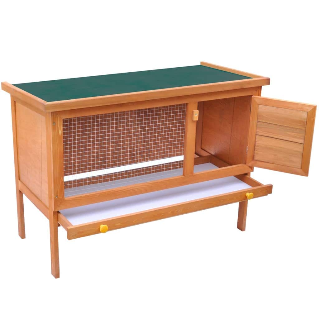 Premium FAMIROSA Outdoor Rabbit Hutch with Pull-Out Tray - Weather-Resistant Wooden Bunny House for Small Animals | Indoor & Outdoor Pet Cage for Rabbits, Guinea Pigs & Poultry | Perfect for Backyard, Garden & Patio Use