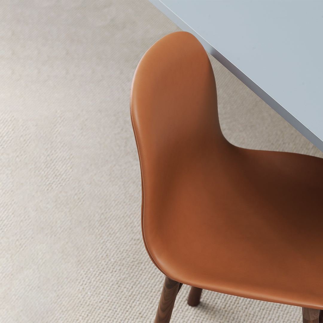 Modern Upholstered Form Chair with Solid Wood Legs - Comfortable Lounge Chair for Living Room, Bedroom, or Office