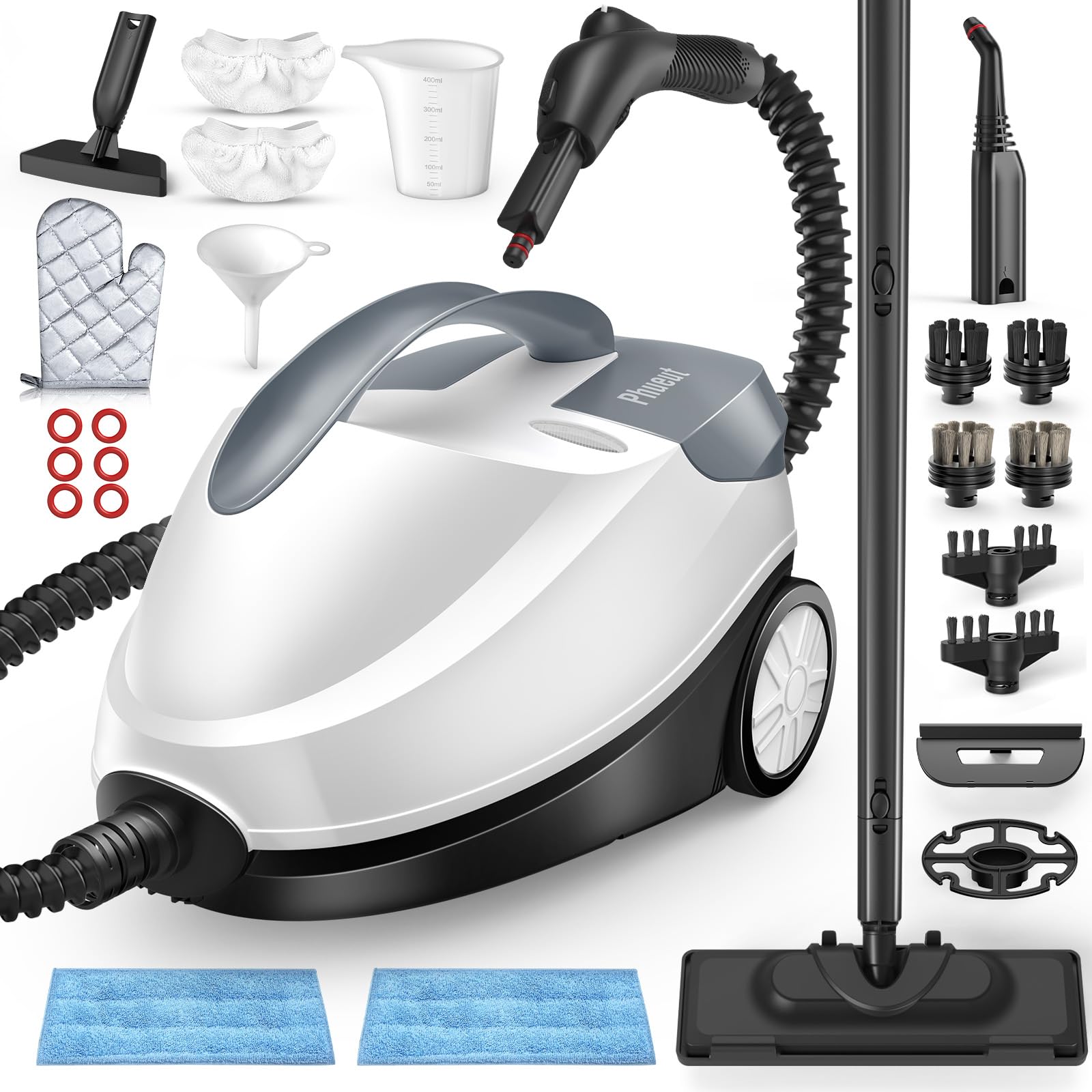 1800W Powerful Multipurpose Steam Cleaner with 28 Accessories - 1.5L Tank Chemical-Free Heavy Duty Steamer for Floors, Tile, Grout, Couch & Car - Perfect for Deep Cleaning Homes, Kitchens & Bathrooms