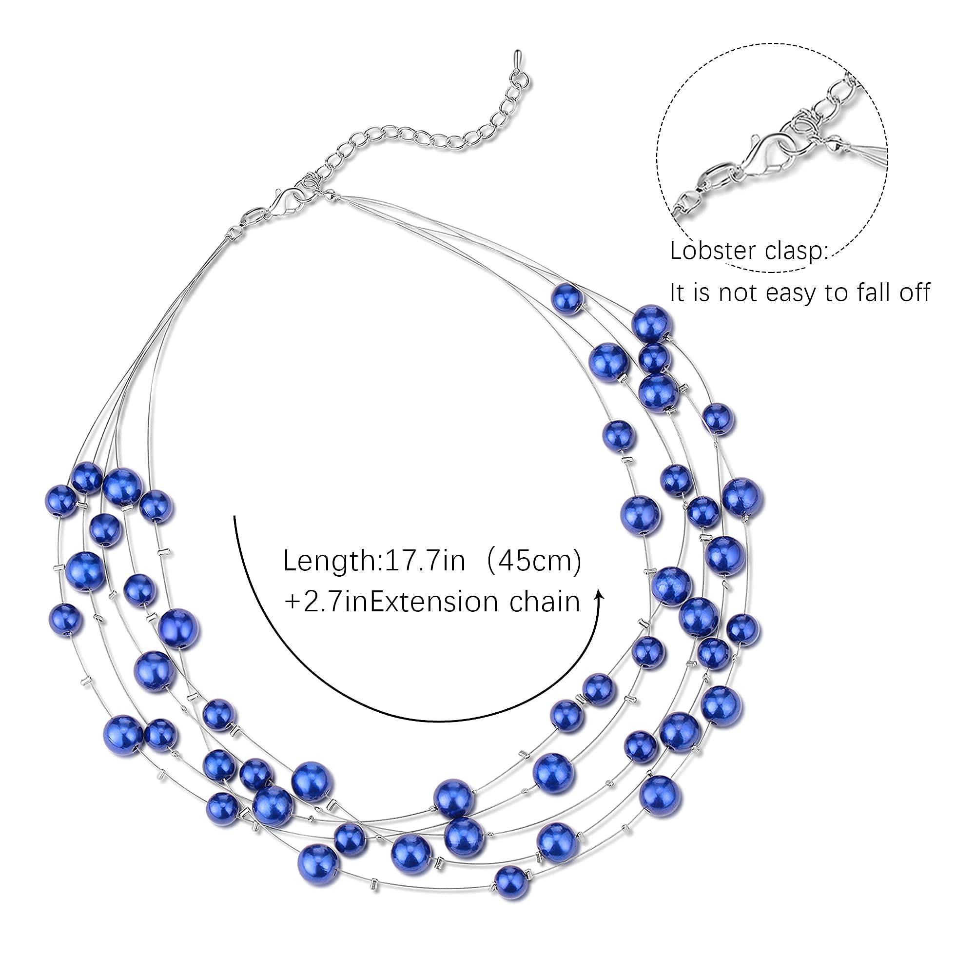 FULU AUTUMN Women's Multi-Strand Layered Pearl Choker Necklace - Elegant Beaded Jewelry for Weddings, Parties & Special Occasions | Perfect Gift for Brides, Bridesmaids & Formal Events