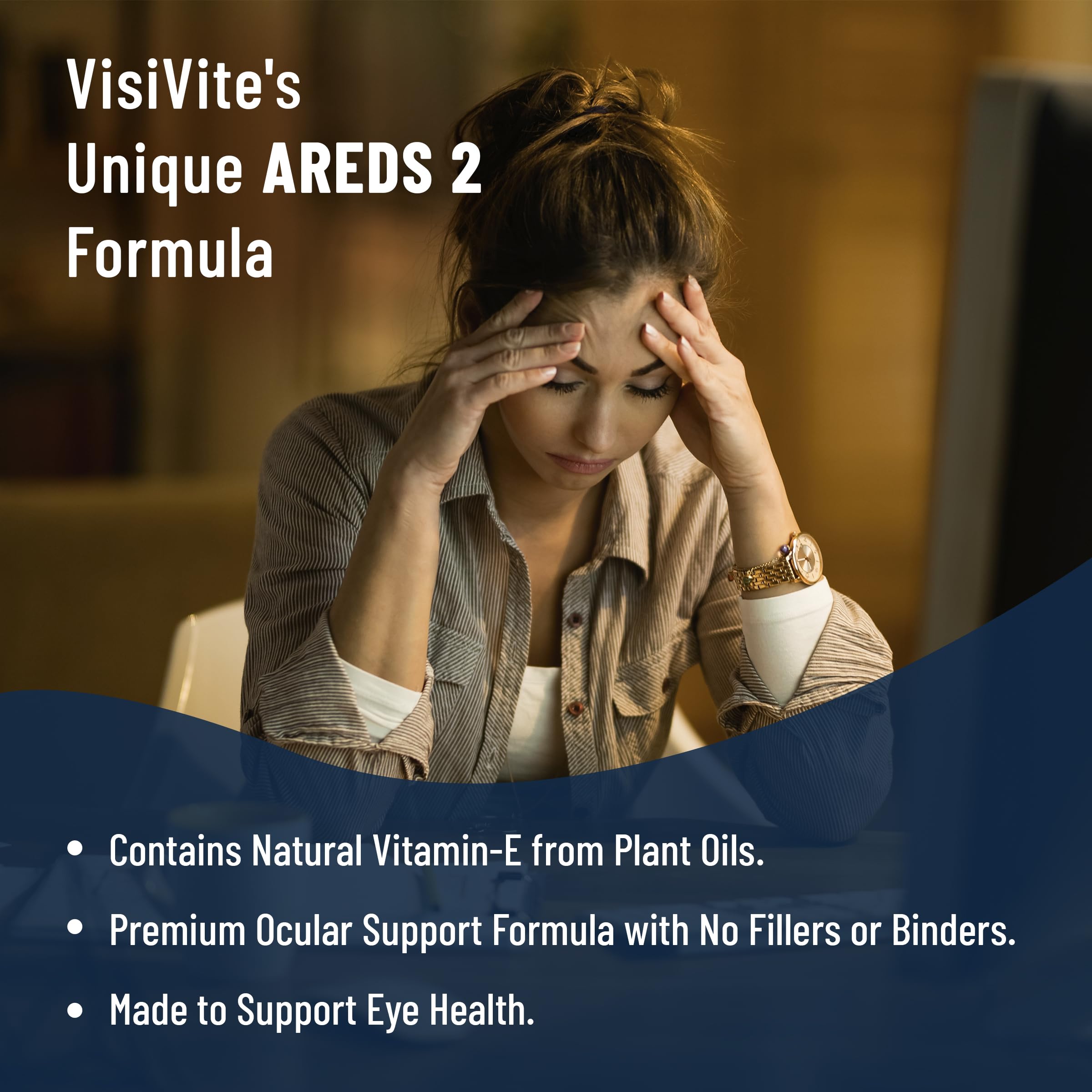 Zinc Free AREDS 2 Eye Vitamins with Lutein & Zeaxanthin - Soy-Free VCaps for Macular Health - Supports Vision Clarity for Computer Users & Night Driving