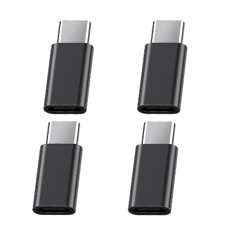 4 Pack USB Type C to Micro USB Adapter - Fast Charging & Data Sync Compatible with Samsung Galaxy A04e/A05s/A05/S23 Ultra/S24 - USB-C Male to Micro USB Female Converter for Phone Charging & File Transfer
