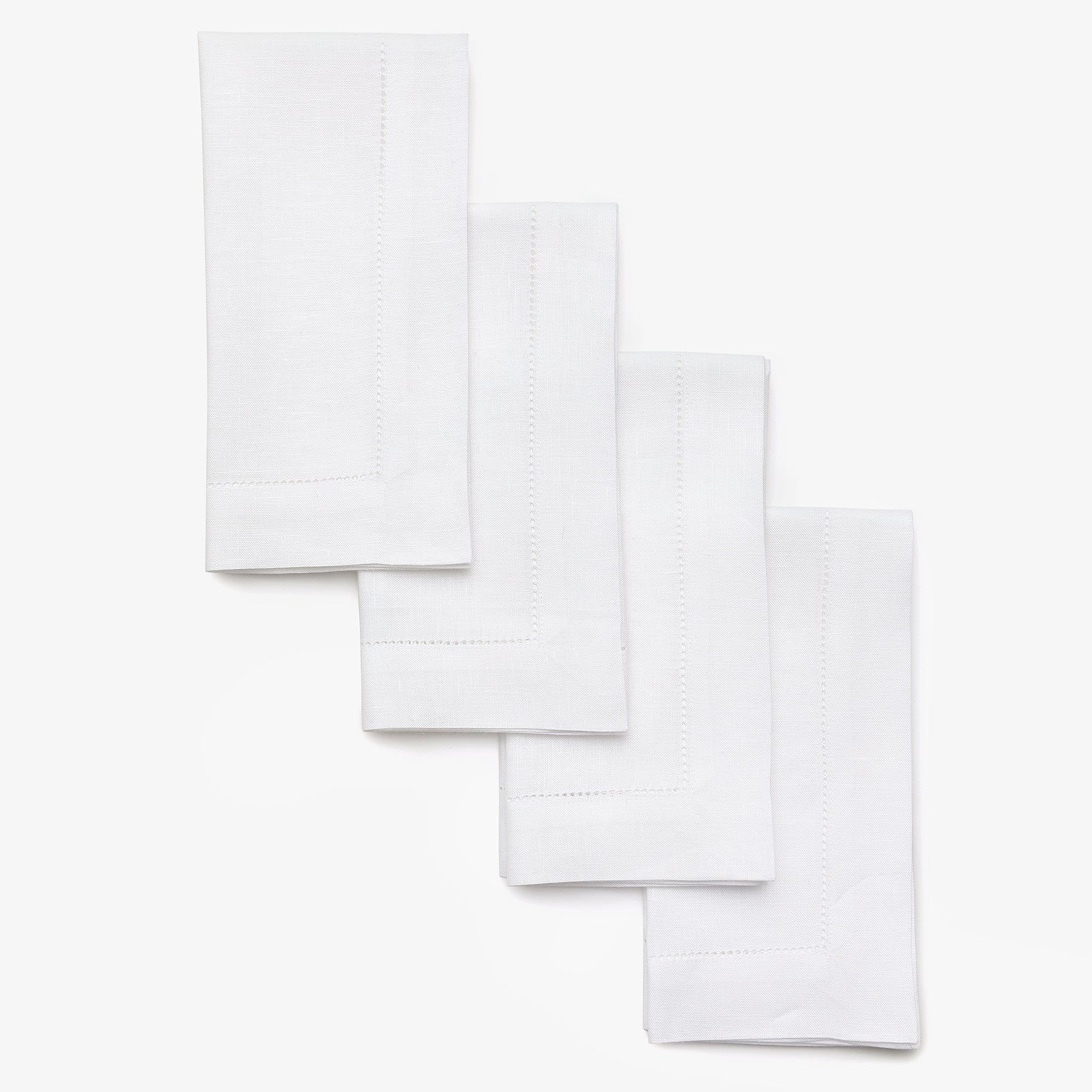 Premium Classic Hemstitch Napkins - 100% Cotton Linen Dinner Napkins for Formal Dining, Weddings & Special Occasions
