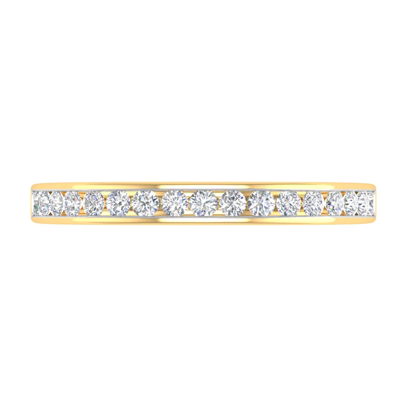 1/4 Carat Channel Set Diamond Ladies Anniversary Wedding Band in 10K Gold - IGI Certified | Elegant Gift for Wife, Bridal Jewelry, Valentine's Day Present, Engagement Ring Alternative