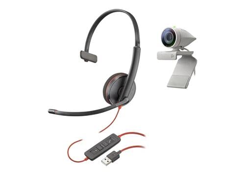 Renewed Poly Studio P5 Video Conferencing Kit with BlackWire 3210 Headset, Webcam & Microphone | 20-20,000Hz Frequency | USB Connectivity - Perfect for Remote Work, Online Meetings & Virtual Classrooms