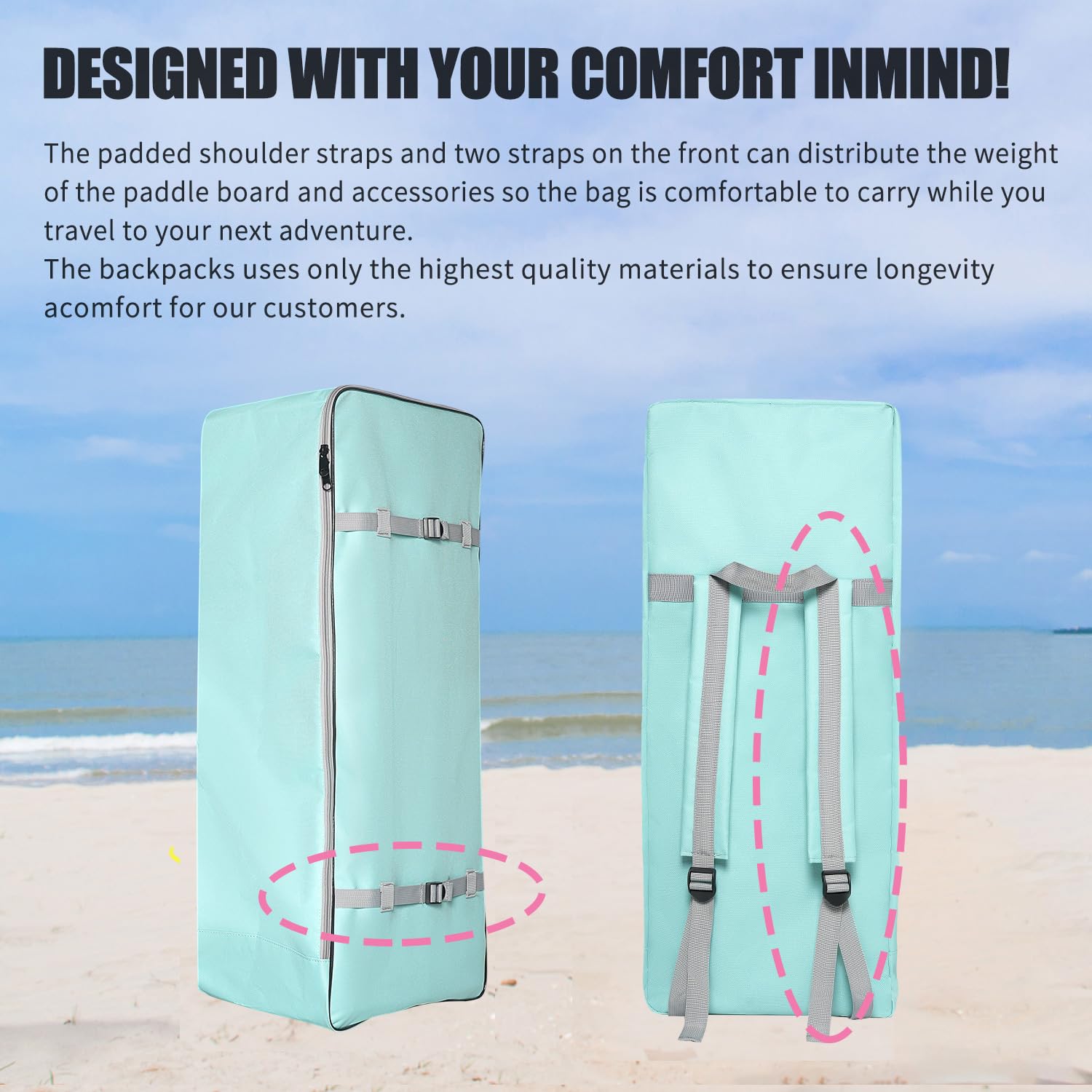 **Inflatable Stand Up Paddle Board Travel Backpack - 108L Large Capacity iSUP Carrying Bag for Paddleboards | Perfect for Travel, Beach & Water Sports Accessories**