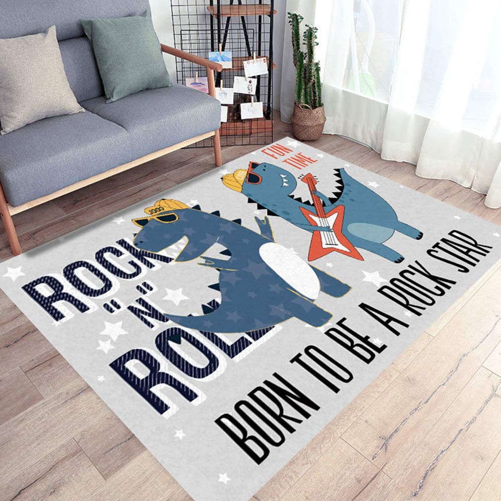 MOXIC Soft Non-Slip Kids Play Mat - 4.5'x6.5' Modern Nursery Rug for Baby Crawling, Playroom & Living Room - Washable Animal Print Carpet for Indoor/Outdoor Use - Perfect for Daycare, Bedroom Decor and Toddler Safety