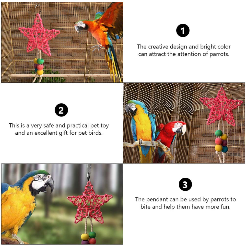 Balacoo 2-Pack Bird Chew Toys for Parrots - Natural Wooden Climbing & Gnawing Skewers - Hanging Playthings for Pet Birds, Parakeets, Cockatiels - Perfect for Cage Decor & Stress Relief