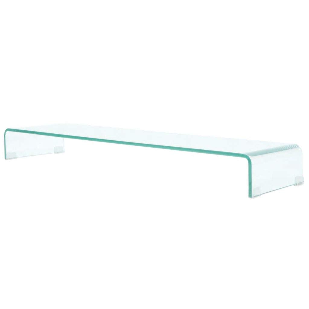 Clear Glass TV Stand & Monitor Riser - 43.3
