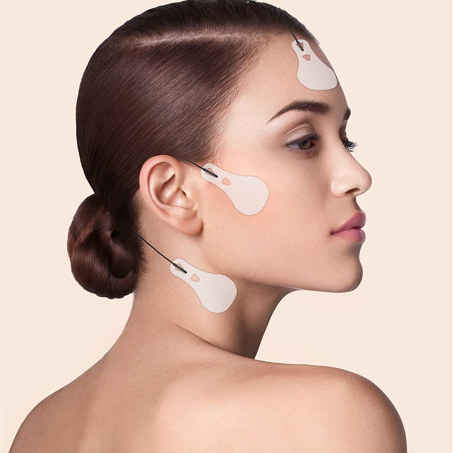 GLNRM Invisible Face Lift Tape - Instant Facelift Sticker for Double Chin, Wrinkles & Saggy Skin - 40pcs with Elastic Bands - Perfect for Lifting, Tightening & Enhancing Facial Contour - Ideal for Daily Use, Special Events & Photo Shoots