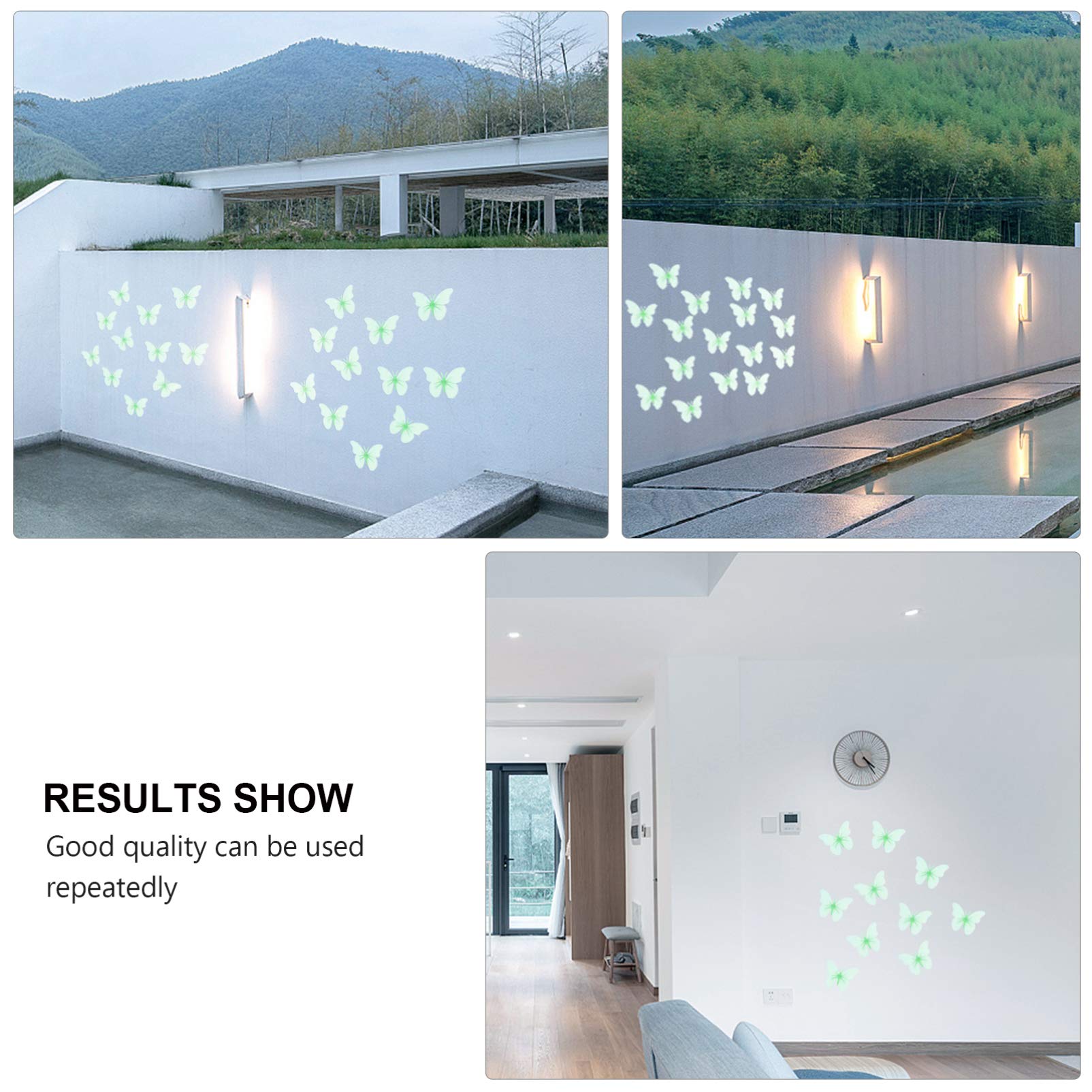 EXCEART 20pcs Glow in The Dark Stickers - 3D Wall Decals for Kids Room, Light Green Luminous Wallpaper, Night Light Wall Decor, Window Stickers - Perfect for Nursery, Bedroom & Playroom Decorations