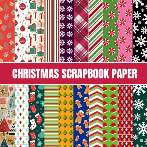 Christmas Scrapbook Paper - 20 Double-Sided 8.5x8.5 Inch Decorative Craft Sheets with Unique Holiday Designs for DIY Scrapbooking, Card Making & Gift Wrapping - Perfect for Christmas Cards, Photo Albums & Holiday Crafts