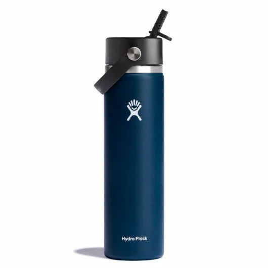 24 Oz Wide Flex Straw Tumbler with Lid - Insulated Stainless Steel Water Bottle for Hot & Cold Drinks - Leakproof Travel Mug for Gym, Office & Outdoor Activities