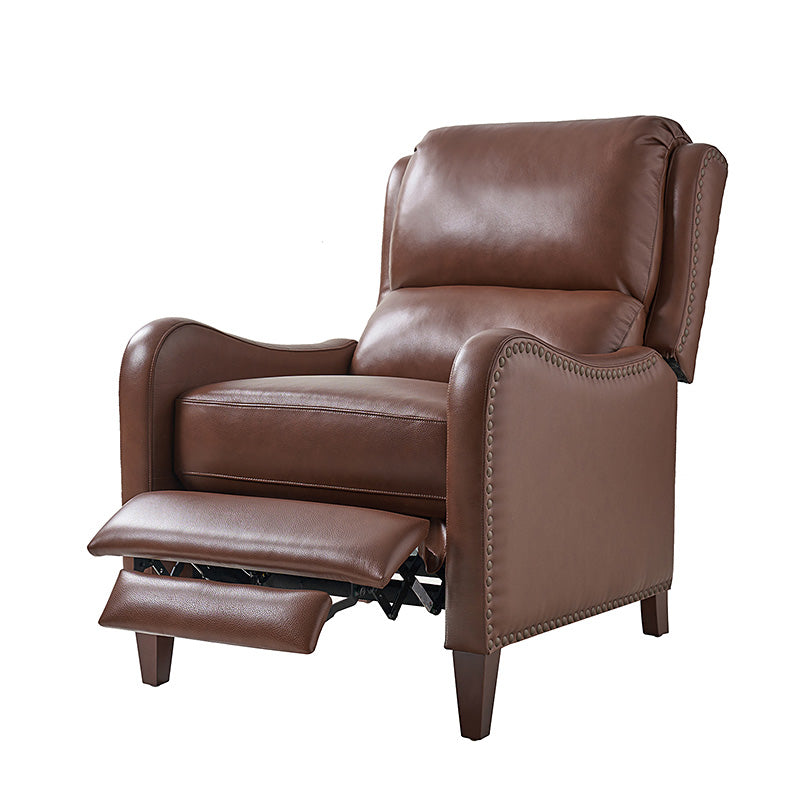Deliat Genuine Leather Recliner Chair - Premium Comfort for Living Room, Home Theater & Office - Adjustable Footrest & Lumbar Support - Brown PU Leather Sofa for Relaxation & Entertainment